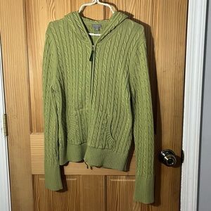 Vintage Green Cable Knit Women's Sweater